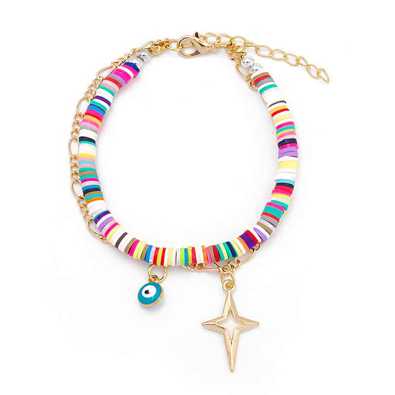 Wholesale Bohemian Colored Clay Multilayered Bracelet